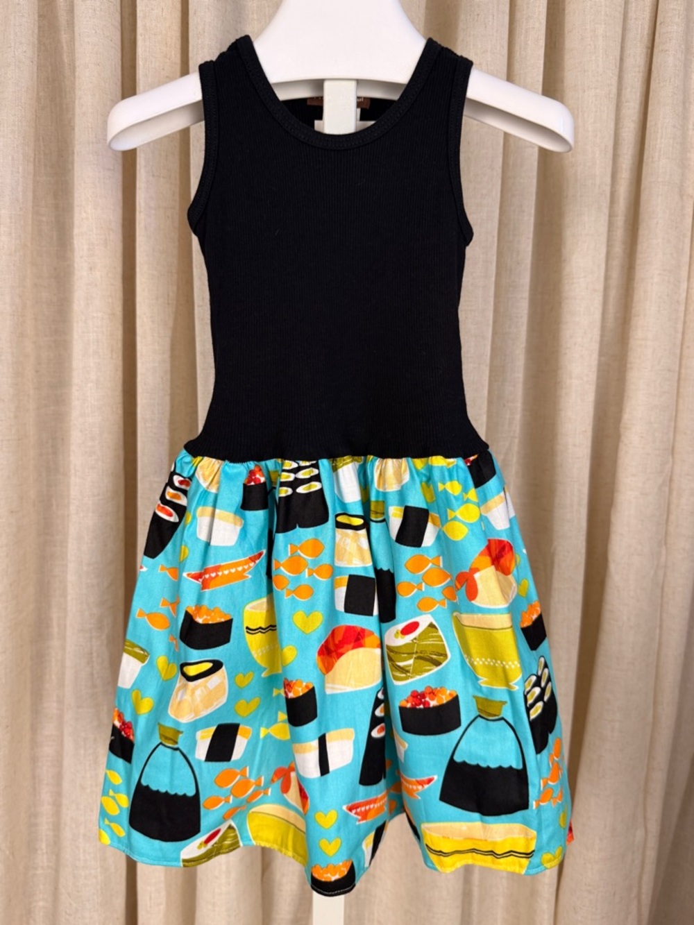 Alejandra Kearl Black & Turquoise *Sushi Roll* Print Tank Dress NWT 2T